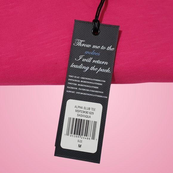 Greyson Alpha Slub Tee T-shirt Men Medium Sasanqua Pink NWT - Picture 4 of 4